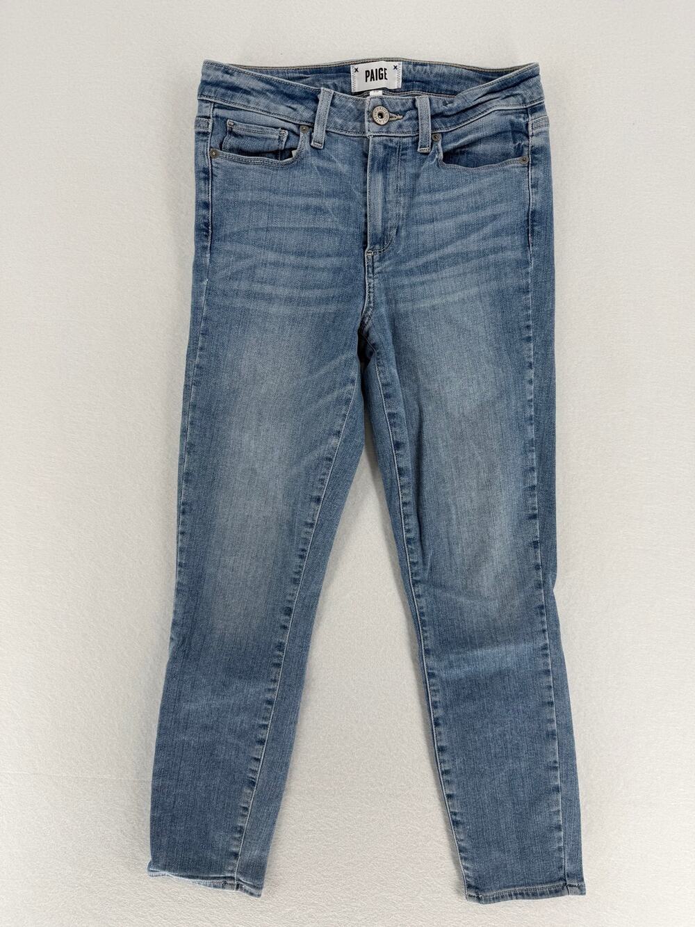 PAIGE Hoxton Crop Jeans Womens 26 High Rise Skinny Light Wash Stretch Denim